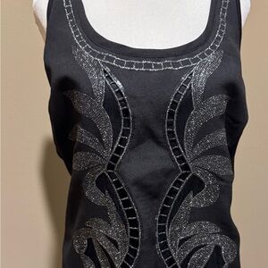 Express Black Camisole with Silver Detailing